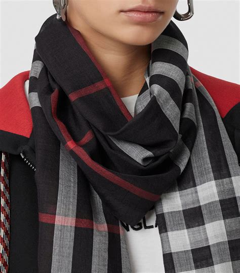 burberry vintage check lightweight wool silk scarf|burberry giant check cashmere scarf.